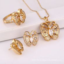Moda elegante CZ Crystal Animal Butterfly conjunto de joyas para el mejor regalo de las mujeres - 61656